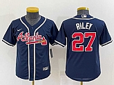 Youth Atlanta Braves #27 Austin Riley Navy Blue Stitched MLB Cool Base Nike Jersey,baseball caps,new era cap wholesale,wholesale hats